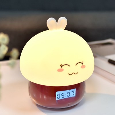 Silicone Night Light Time Clock Multifunctional Led Kids 7 Color Night Light Alarm Clock for Bedrooms -7 Colored Night Lights